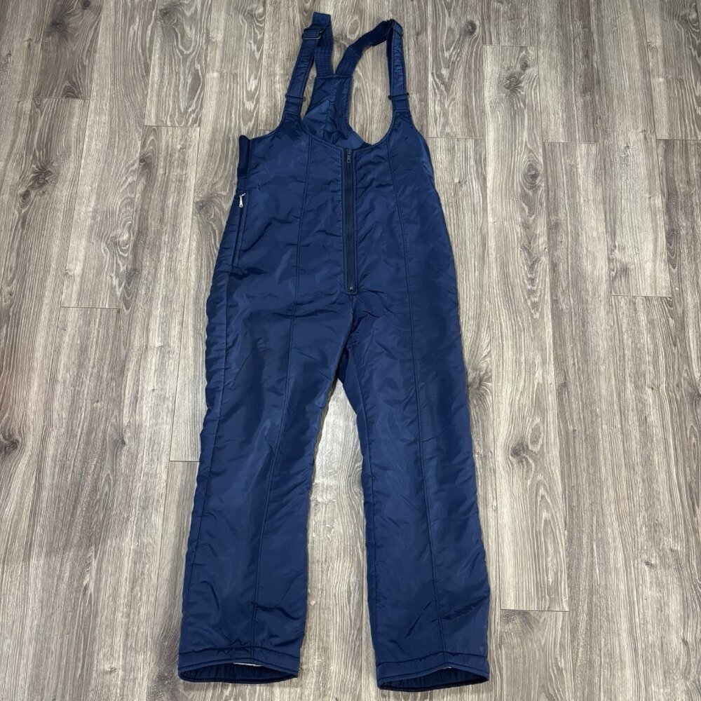 VTG Topher Mens Ski Pants Overalls Bib Ski Suit Suspenders 70s 80s M‎ Blue Retro